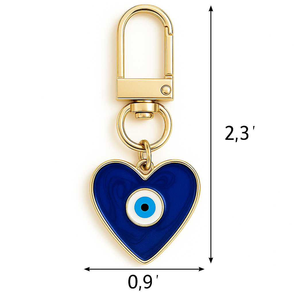 Questsole Blue Evil Eye Heart Bag Charm - Questsole