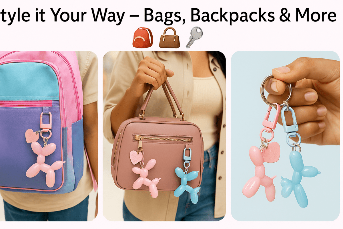 Questsole Pack of 2 Balloon Dog Bag Charm Set - Questsole