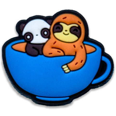 Sloth & Panda in a Cup : Shoe Charm