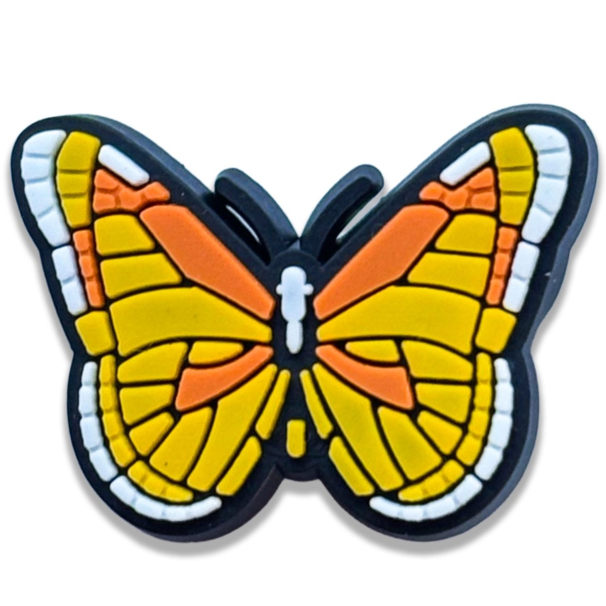 Sunset Monarch Butterfly Shoe Charm – Mosaic Style - Questsole