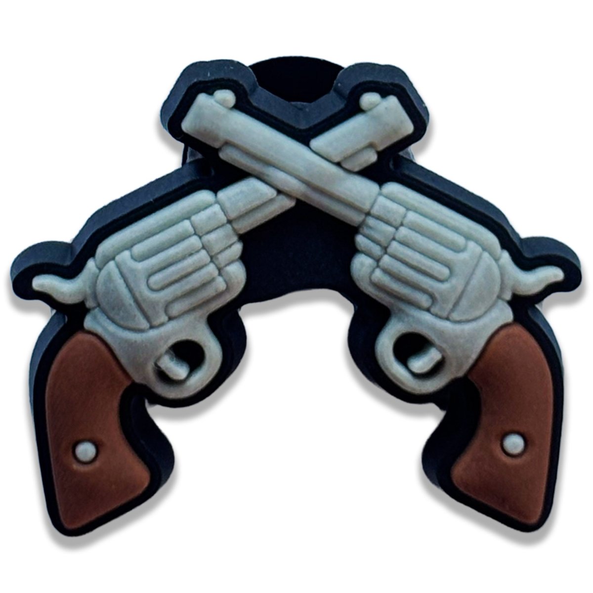 Wild West Revolvers Shoe Charm – Crossed Pistols Design - Questsole