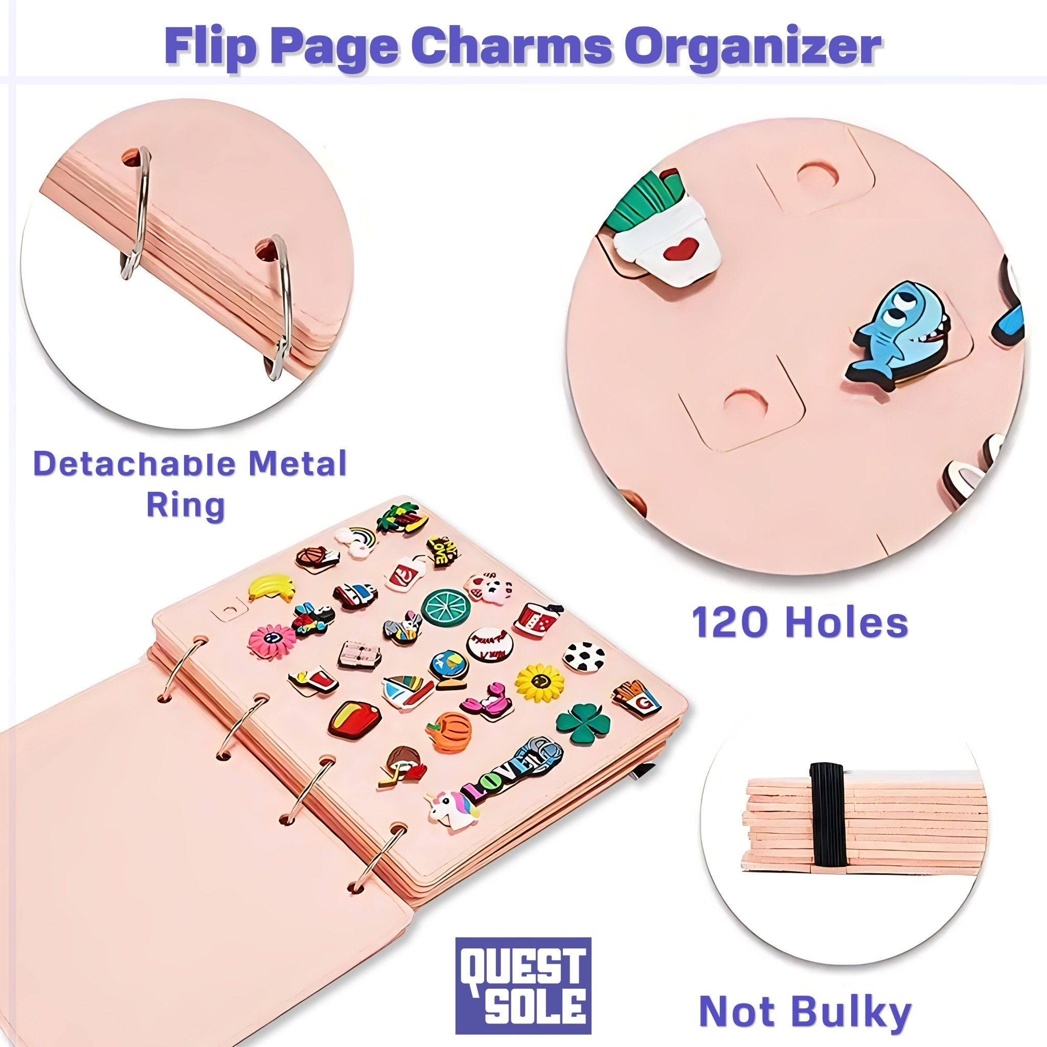 QUESTSOLE PVC Soft Decoration Charm Booklet: The Portable Solution for Croc Shoe Charm Organization - Questsole