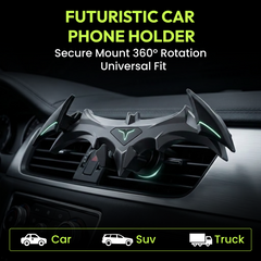 Questsole Bat-Wing Car Phone Holder – 360° Air Vent Mount (Jet Black)