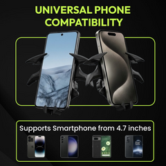 Questsole Bat-Wing Car Phone Holder – 360° Air Vent Mount (Jet Black)
