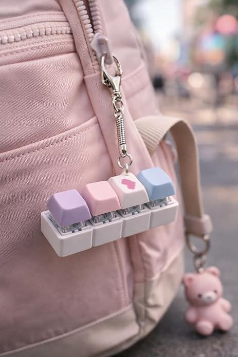 Questsole Clicky Fidget Keychain – Satisfying Mini Keyboard for Stress Relief.