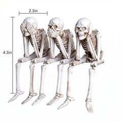Questsole See/Hear/Speak No Evil Skeleton Set Of 3 – Gothic Decor