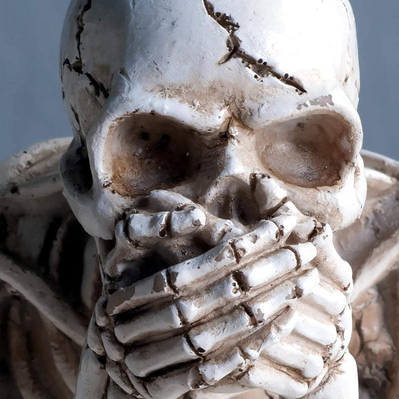 Questsole See/Hear/Speak No Evil Skeleton Set Of 3 – Gothic Decor