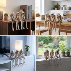 Questsole See/Hear/Speak No Evil Skeleton Set Of 3 – Gothic Decor