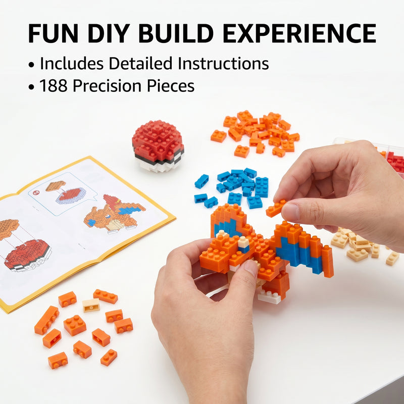 Brikverse (188 Pieces) Ember Cub — Buildable Mini-Brick Salamander Figure
