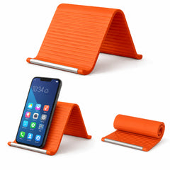 Questsole Orange Flexible Silicone Phone Stand — Foldable, Rollable & Travel-Ready