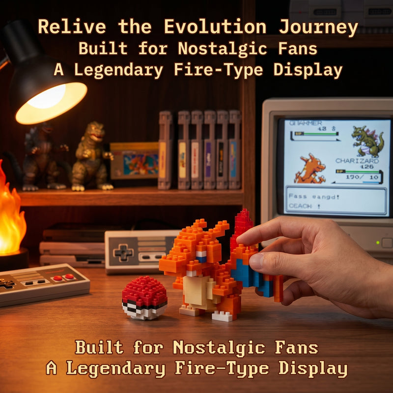 Brikverse (188 Pieces) Ember Cub — Buildable Mini-Brick Salamander Figure