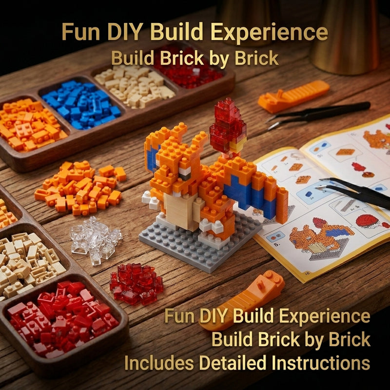 Brikverse (305 Pieces) Inferno Wyvern — Buildable Mini-Brick Winged Dragon