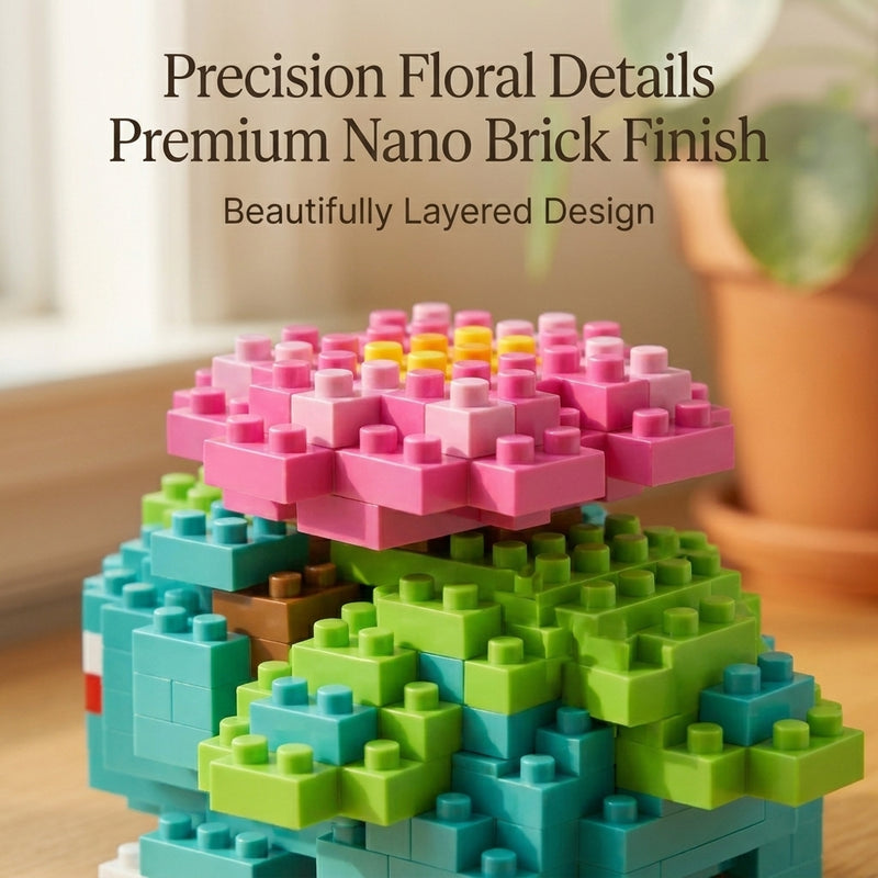 Brikverse (214 Pieces) Bloom Beast — Buildable Mini-Brick Flower Dinosaur