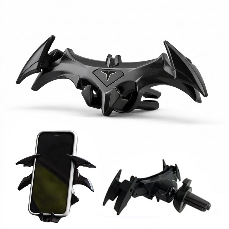 Questsole Bat-Wing Car Phone Holder – 360° Air Vent Mount (Jet Black)