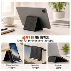 Questsole Black Roll-Up Phone Stand | Flexible Silicone, Multi-Angle