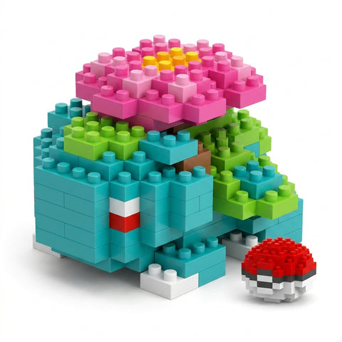Brikverse (214 Pieces) Bloom Beast — Buildable Mini-Brick Flower Dinosaur