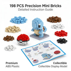 Brikverse (198 Pieces) Aqua Hatchling — Buildable Mini-Brick Turtle Figure