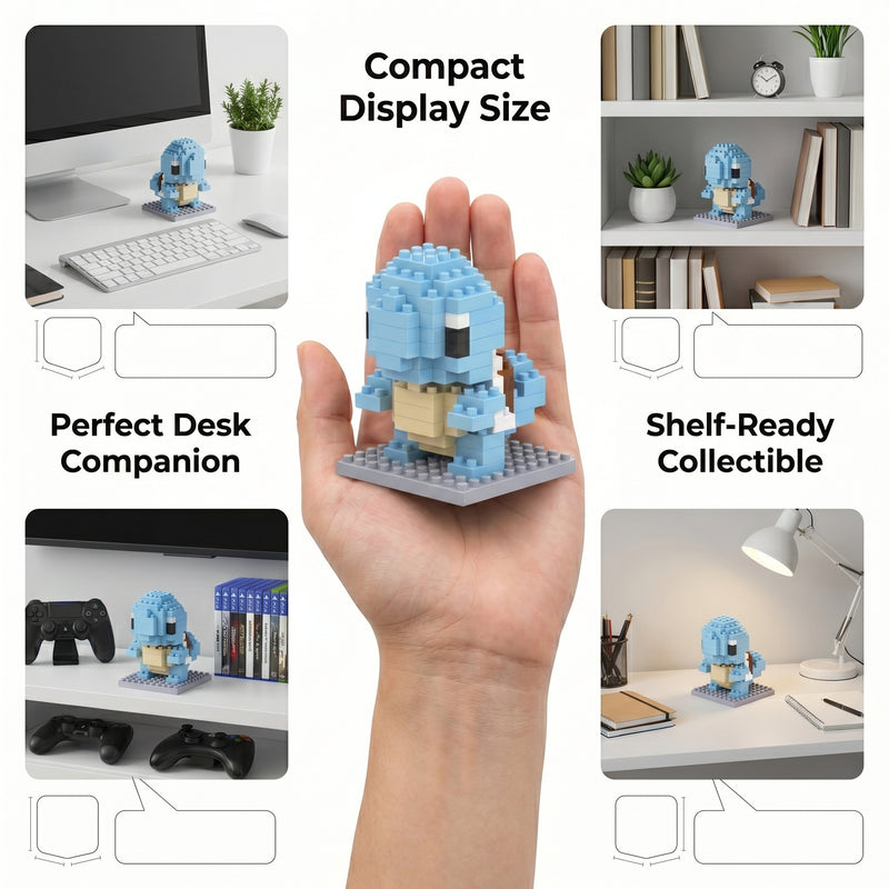 Brikverse (198 Pieces) Aqua Hatchling — Buildable Mini-Brick Turtle Figure