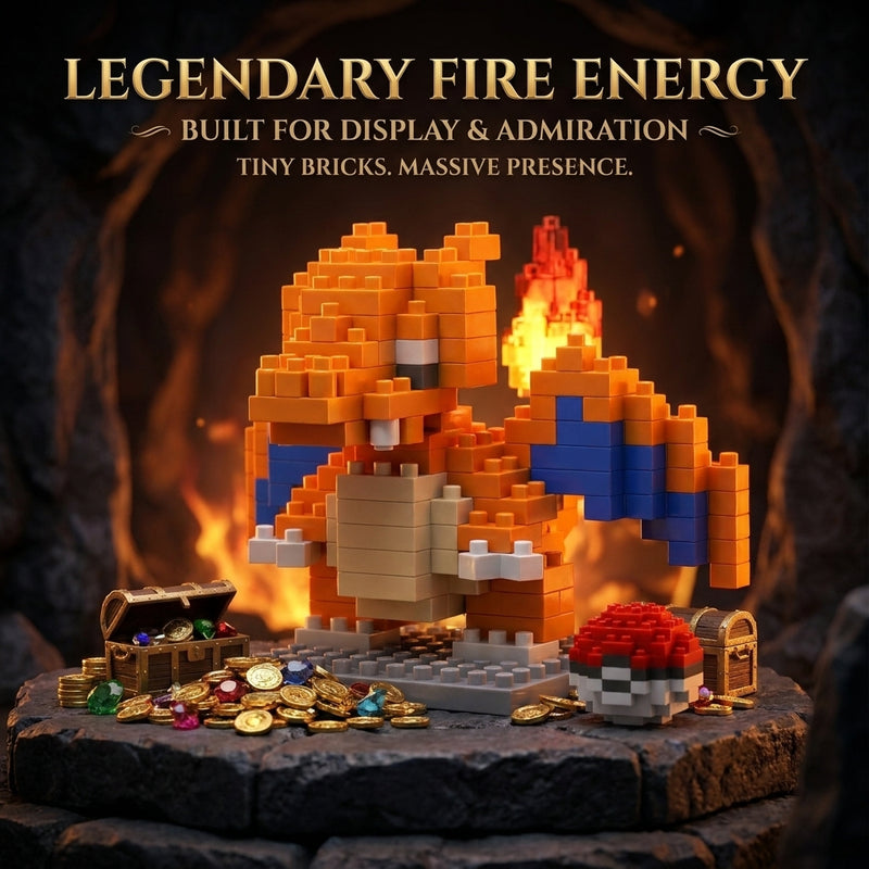 Brikverse (305 Pieces) Inferno Wyvern — Buildable Mini-Brick Winged Dragon