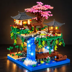 QUESTSOLE Cherry Blossom Micro Building Block Set with LED Lights, 2705 pcs