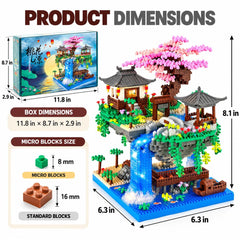 QUESTSOLE Cherry Blossom Micro Building Block Set with LED Lights, 2705 pcs