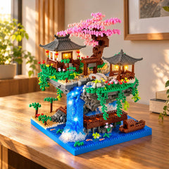 QUESTSOLE Cherry Blossom Micro Building Block Set with LED Lights, 2705 pcs
