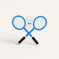Badminton Rackets & Shuttle Shoe Charm - Questsole