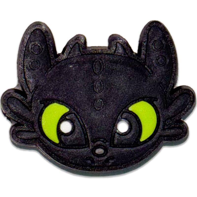 Black Dragon Face Charm with Green Eyes - Questsole