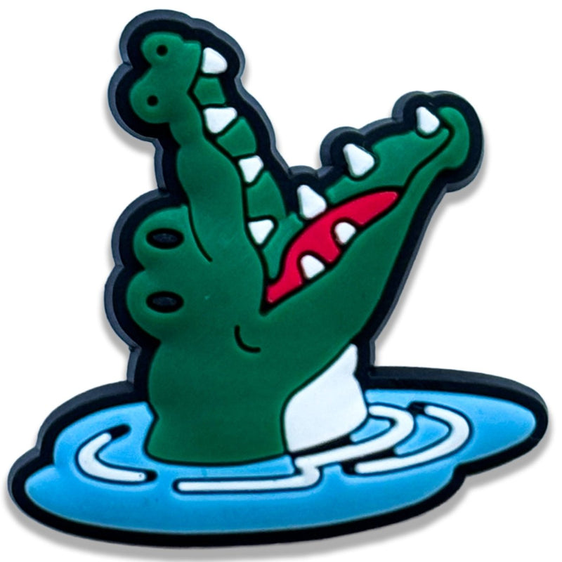 Cartoon Crocodile Shoe Charm – Splash Edition - Questsole