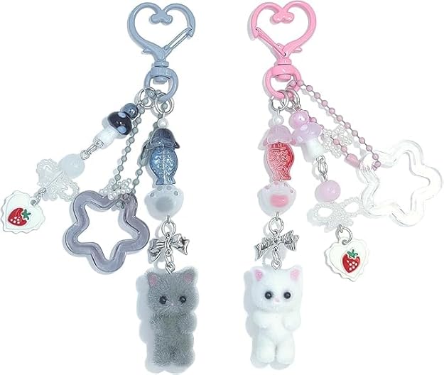 Cat's Elegant Bag Charms (Pack of 2) - Questsole