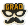 GRAD Mustache & Glasses Shoe Charm