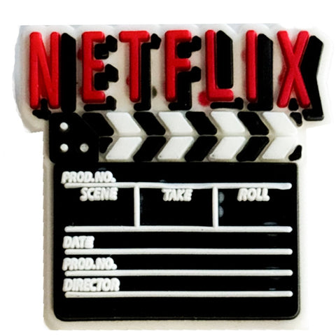 N*tflix Movie Clapboard Shoe Charm – Perfect for Film Lovers!