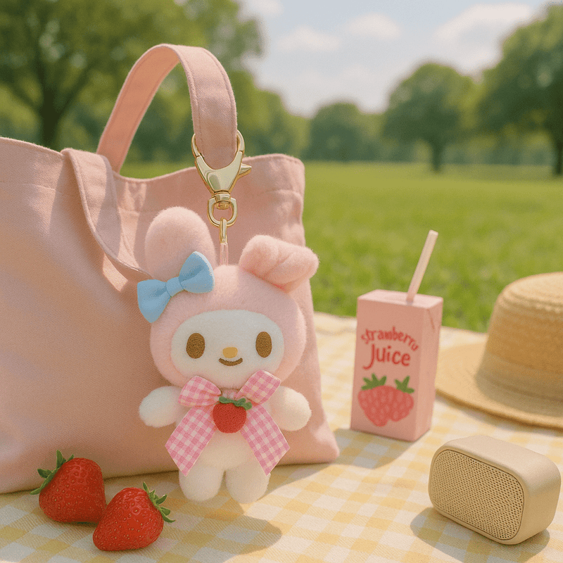 Pink Bunny Plush Charm - Questsole