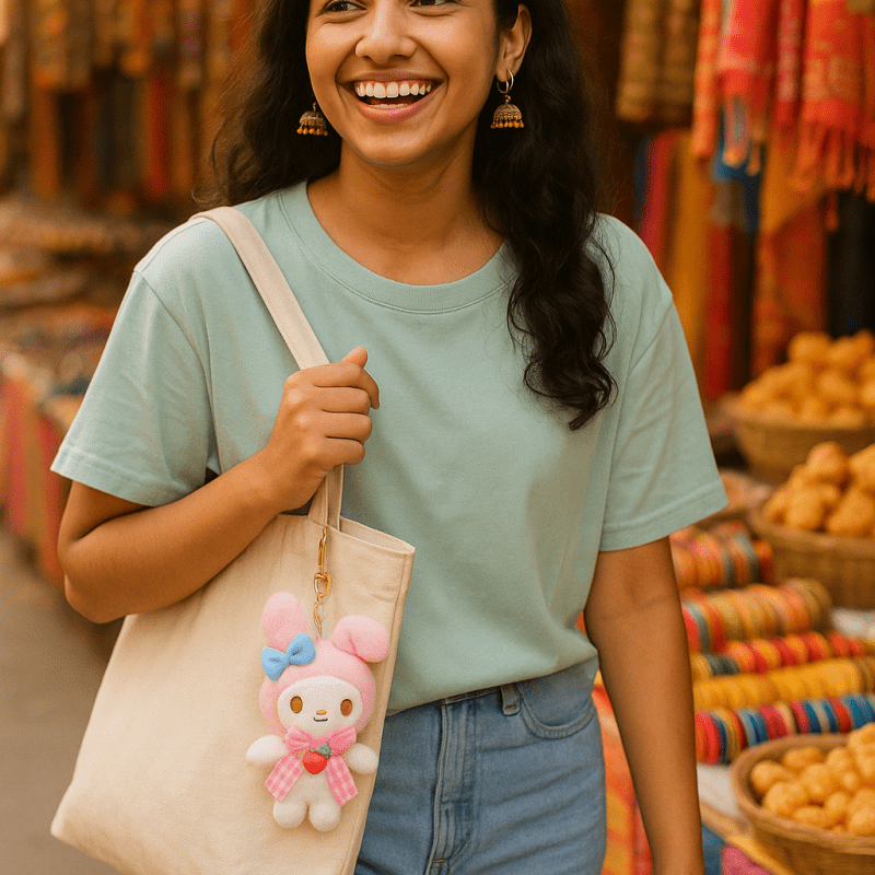 Pink Bunny Plush Charm - Questsole