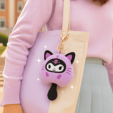 Purple Kawaii Cat Plush Bag Charm - Questsole