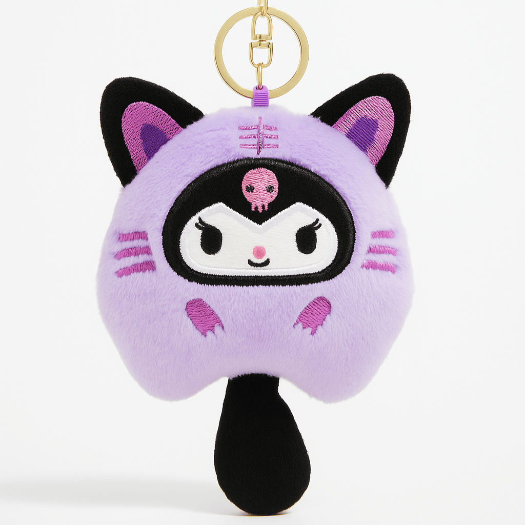 Purple Kawaii Cat Plush Bag Charm - Questsole