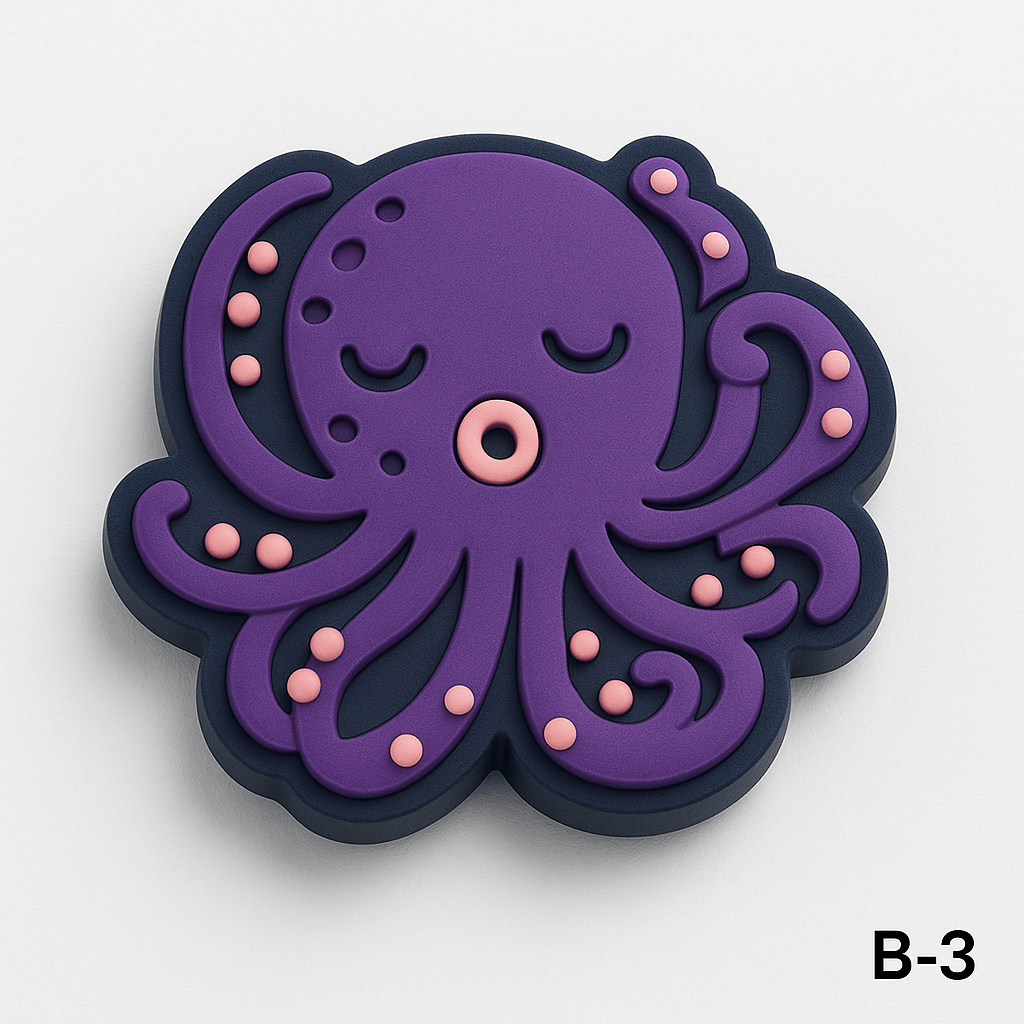 Purple Octopus Chilling Shoe Charm - Questsole