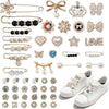 Questsole 55 Pcs Sneakers Shoe Charms– with Bows, Clips, Pins & Jewellery
