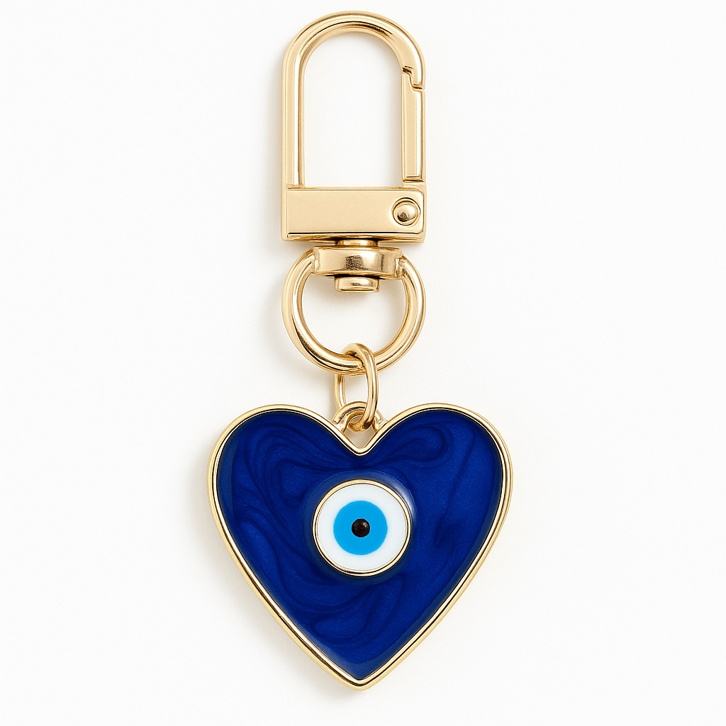 Questsole Blue Evil Eye Heart Bag Charm - Questsole