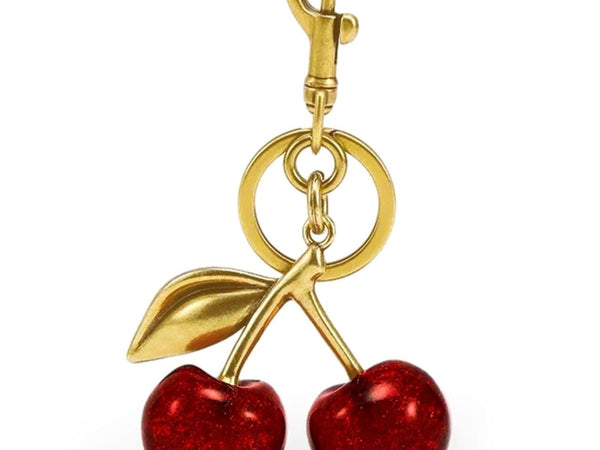 Questsole Cherry Bag Charms Purse: Key Chains Women Cute - Car keyrings leather handbags - Questsole