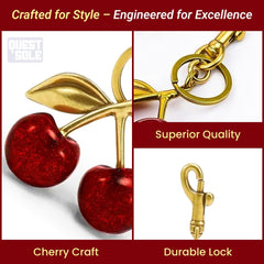 Questsole Cherry Bag Charms Purse: Key Chains Women Cute - Car keyrings leather handbags - Questsole