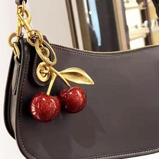 Questsole Cherry Bag Charms Purse: Key Chains Women Cute - Car keyrings leather handbags - Questsole