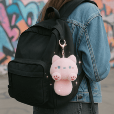 Questsole Pink Cat Plush Bag Charm - Questsole