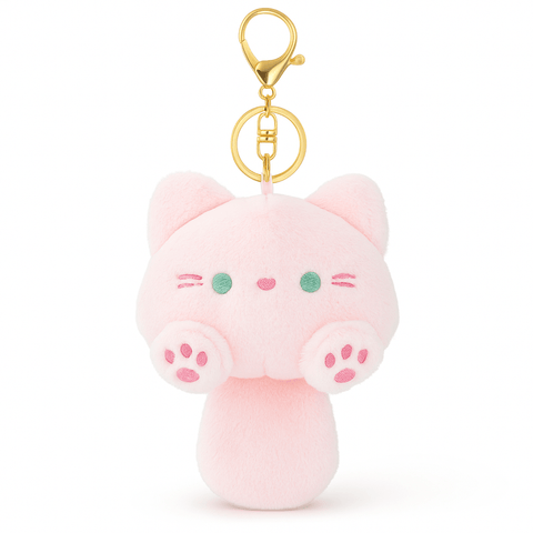 Questsole Pink Cat Plush Bag Charm