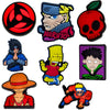 Questsole Set of 8 Cool Shoe Charms - Naruto, Bart, Straw Hat & More for Clogs Rubber Shoe Charm