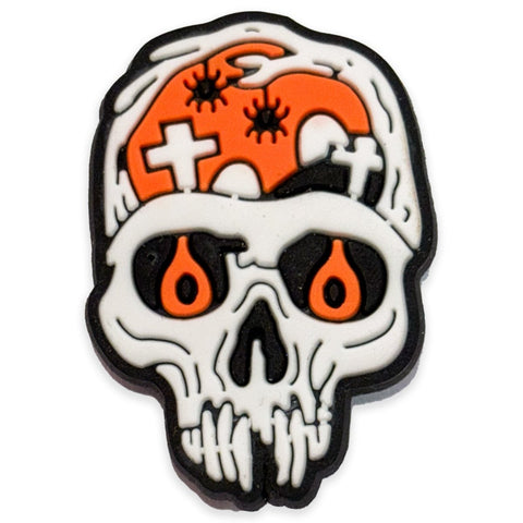 Skull Flame Halloween Shoe Charm – Bold & Spooky Vibe