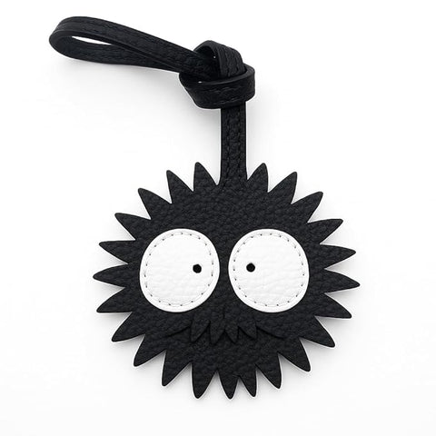 Spiky Black Eye Bag Charm – Funky Faux Leather Keychain