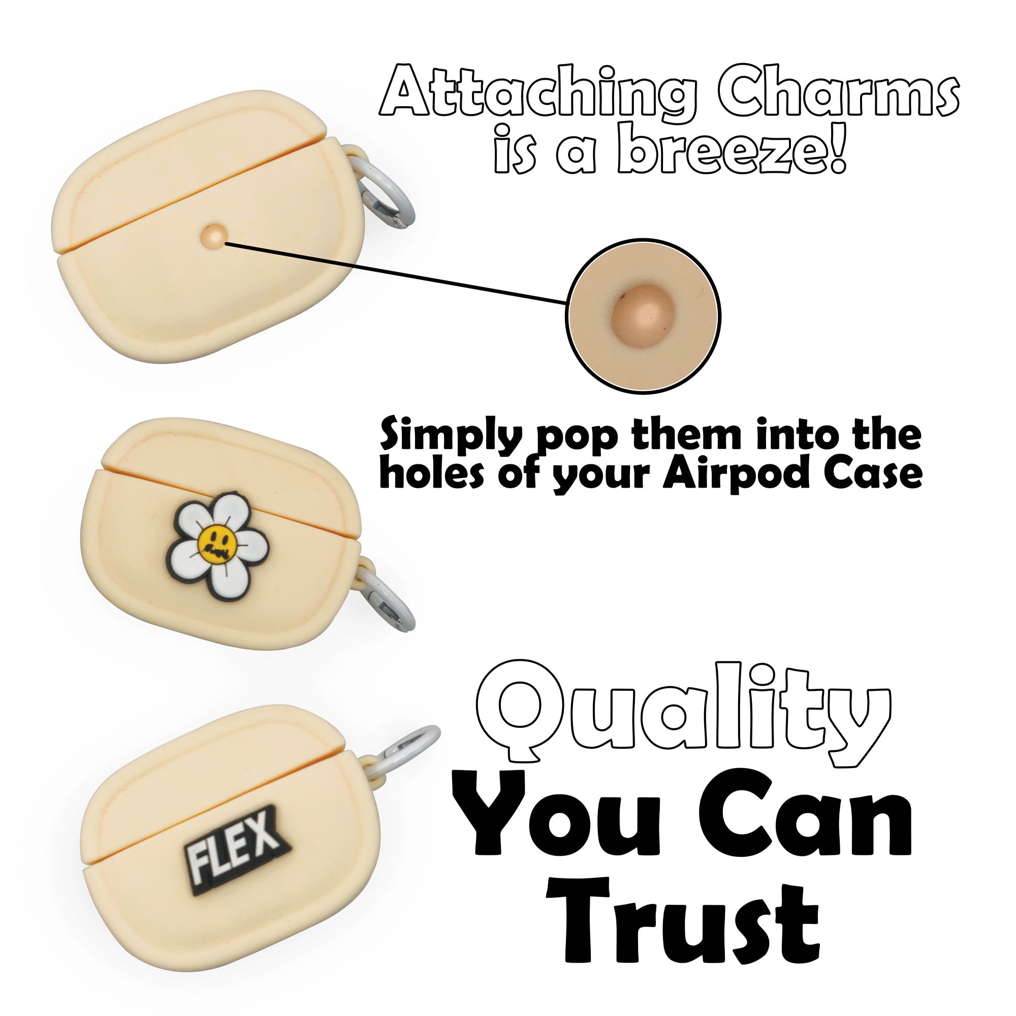 Apple Airpods Pro Silicon Charms Case With Free Charms Added - Questsole