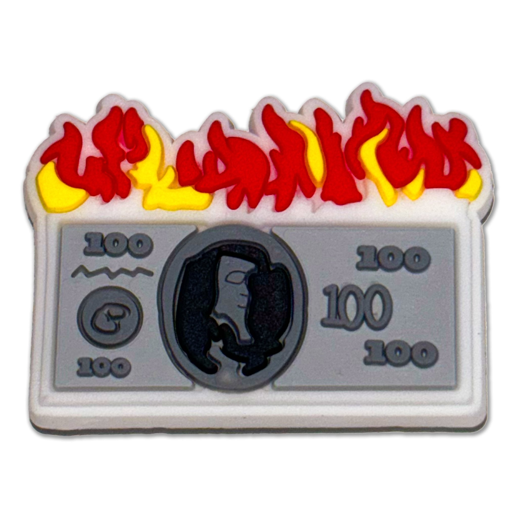 Cash Blaze: Dollar Burning Shoe Charm 💵💲 - Questsole