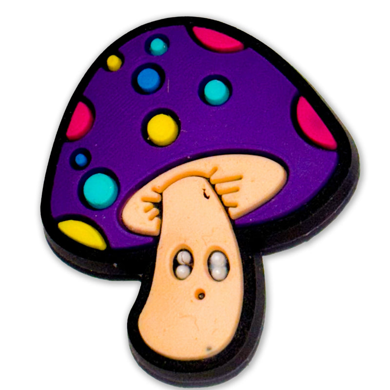 Enchanting Violet: Purple Mushroom Shoe Charm - Questsole